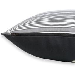 Gray & White Striped Pillow Cover Reversible Cotton Cushion, Modern Decor - thumbnail 3