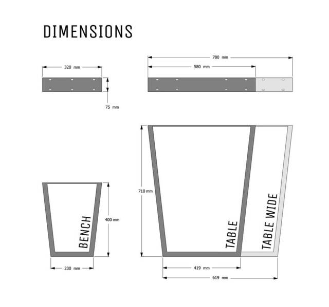 Industrial Steel Table Legs V Frame, Heavy-Duty Metal, Diy For Dining Table, Desk, Coffee Bench - Set Of 2 - image 1