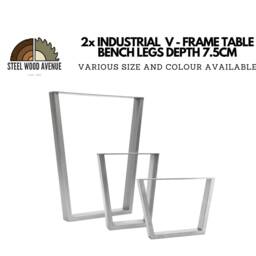 Industrial Steel Table Legs V Frame, Heavy-Duty Metal, Diy For Dining Table, Desk, Coffee Bench - Set Of 2 - thumbnail 2