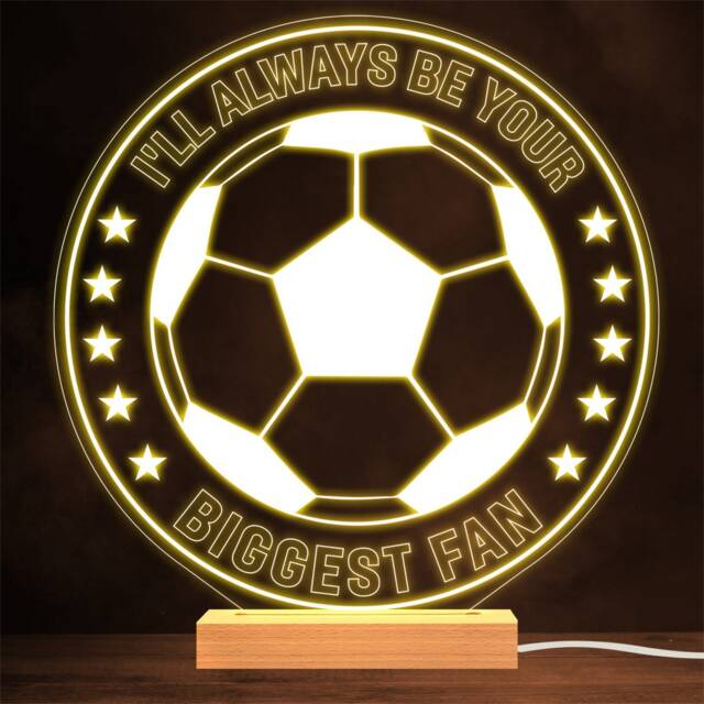 Round Football Biggest Fan Sports Personalised Gift Lamp Night Light - image 1