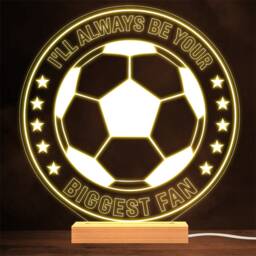 Round Football Biggest Fan Sports Personalised Gift Lamp Night Light - thumbnail 1