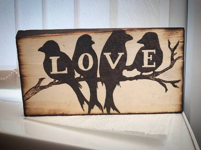 Wooden Love Sign Home Decor Bird Birds Key Hooks For House Gift Wooden Hanger Wall Hanging Keys, Hook - image 1