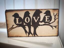 Wooden Love Sign Home Decor Bird Birds Key Hooks For House Gift Wooden Hanger Wall Hanging Keys, Hook - thumbnail 1