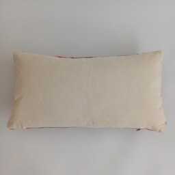 Moroccan Cactus Silk Cushion Cover, Handmade Red Sabra Lumbar Pillow, Boho 24''x12''/60x30 cm - thumbnail 4