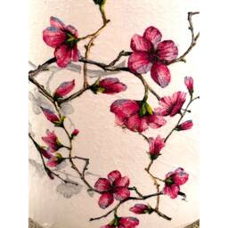 Glass Vase, Bird & Blossom, Blossom Pink Decor, Pretty Vases, Unique Gifts, Gift For Mum - thumbnail 3
