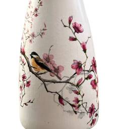 Glass Vase, Bird & Blossom, Blossom Pink Decor, Pretty Vases, Unique Gifts, Gift For Mum - thumbnail 2