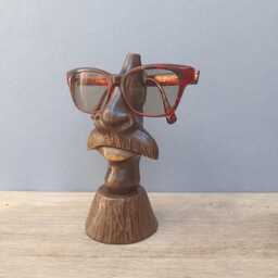 Wood Sculpture Nose & Mustache Glasses Holder - Christmas Gift Idea Display - thumbnail 3