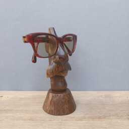 Wood Sculpture Nose & Mustache Glasses Holder - Christmas Gift Idea Display - thumbnail 2
