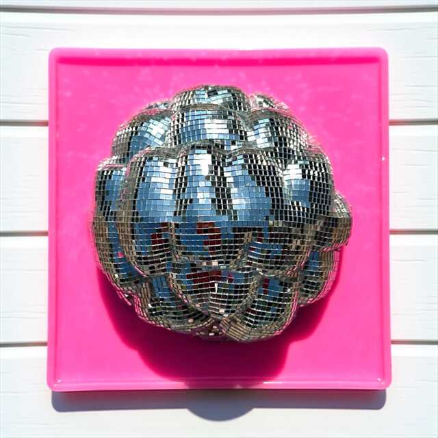 "Melting Bubbles Disco Ball 3D Resin Wall Art - Disco Ball Sculpture Funky Dopamine Decor Kitschy Decor- 12""x12" - image 1