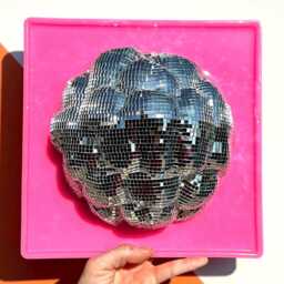 "Melting Bubbles Disco Ball 3D Resin Wall Art - Disco Ball Sculpture Funky Dopamine Decor Kitschy Decor- 12""x12" - thumbnail 3