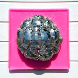 "Melting Bubbles Disco Ball 3D Resin Wall Art - Disco Ball Sculpture Funky Dopamine Decor Kitschy Decor- 12""x12" - thumbnail 1