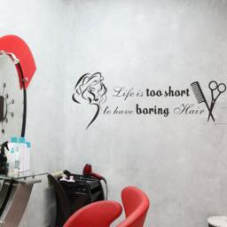 Life Is Too Short To Have Boring Hair - Salon Decor Beauty Shop Wall Decal Quotes- 147 - thumbnail 2