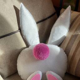 Bunny Butt Easter Decorative Pillow Rabbit Decor Gray Bunny Wreath Attachment Fabric Gift - thumbnail 2