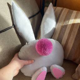 Bunny Butt Easter Decorative Pillow Rabbit Decor Gray Bunny Wreath Attachment Fabric Gift - thumbnail 3