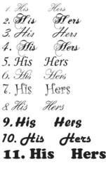 "Bathroom Wall Decor, His & Hers Vinyl Decal Art Sticker. 4""x8" - thumbnail 3