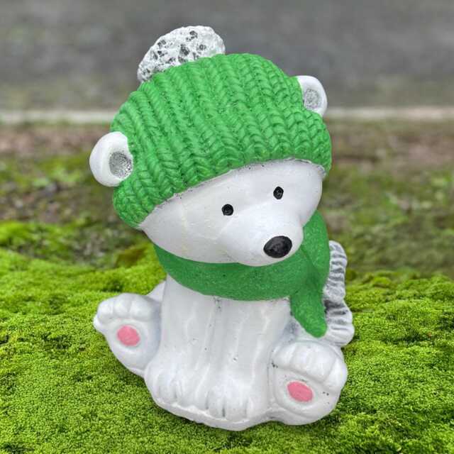 Polar Bear Sculpture Cocrete White Statue Handmade Arctic Animal Stone Figurine Winter Garden Outdoor Decor Yard Art - image 1