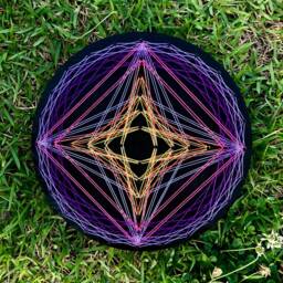 Uv Psychedelic Mandala String Art, 20x20cm/7.8Inches, Handmade 3D Wall Art, Black Light, Home Decor, Wall Hanging, Yoga, Thread&nails - thumbnail 3