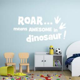 Roar Means Awesome in Dinosaur Wall Sticker, Sticker Quote, Quote Decal, Art, Gift For A Boy - thumbnail 3