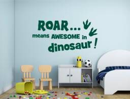 Roar Means Awesome in Dinosaur Wall Sticker, Sticker Quote, Quote Decal, Art, Gift For A Boy