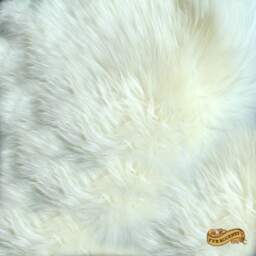 Handmade Faux Sheepskin Christmas Tree Skirt - Shaggy White Fur Accents - thumbnail 4