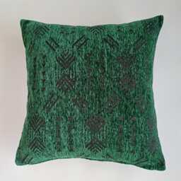 Moroccan Cushion Cover, Handmade Emerald Green Brocade Velvet Throw Pillow, Boho Tribal Cushion, Scatter 20''x20''/50x50 cm