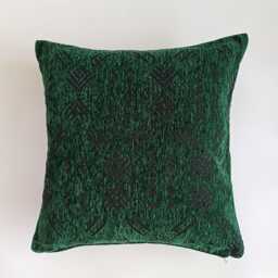 Moroccan Cushion Cover, Handmade Emerald Green Brocade Velvet Throw Pillow, Boho Tribal Cushion, Scatter 20''x20''/50x50 cm - thumbnail 4