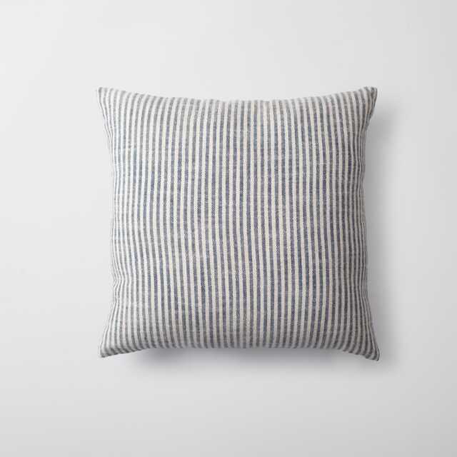 Navy Blue Striped Woven Pillow Cover Boho Neutral Decor - image 1