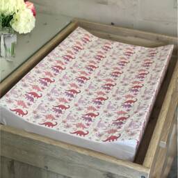 Pink Dinosaurs Wedge Baby Changing Mat, Wedge Changing Mat, Anti Roll Dinosaur Baby Mat
