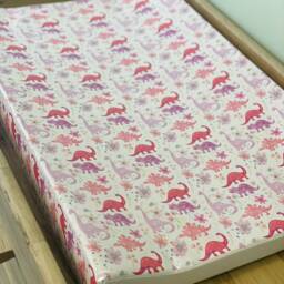 Pink Dinosaurs Wedge Baby Changing Mat, Wedge Changing Mat, Anti Roll Dinosaur Baby Mat - thumbnail 3