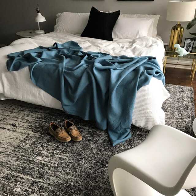 Sapphire Blue Classic Linen Throw - Solid Blanket Made To Order in The Usa Living Room & Bedroom Soft Bedding - image 1