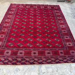 Handmade 9'11x12'3 Bokhara Wool Rug , Traditional Turkmen Oriental High Quality Afghan Carpet, Livingroom Kitchen Rug, Gift - thumbnail 2