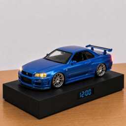 Nissan Skyline Gt-R - R34 Fast & Furious Alarm Clock - Realistic Engine Sound, Working Headlights, Handmade