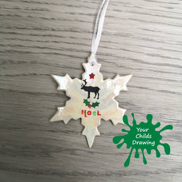 Personalised Christmas Decoration 2023 Your Childs Drawing - Ornament Gift For Mum From Daughter Xmas Gifts Nanny