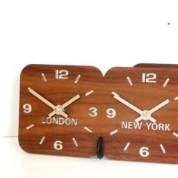 Personalised Walnut Time Zone Desk & Mantel Clock - thumbnail 3