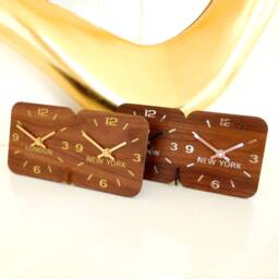 Personalised Walnut Time Zone Desk & Mantel Clock - thumbnail 1