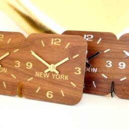 Personalised Walnut Time Zone Desk & Mantel Clock - thumbnail 2