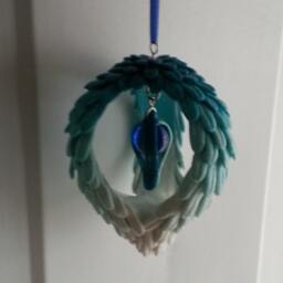 Feathered Hanging Egg Ornament - thumbnail 2