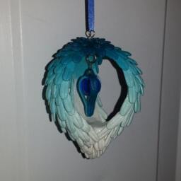 Feathered Hanging Egg Ornament - thumbnail 3