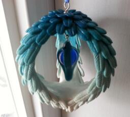 Feathered Hanging Egg Ornament - thumbnail 1