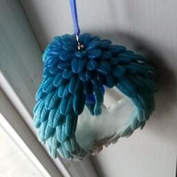 Feathered Hanging Egg Ornament - thumbnail 4