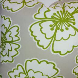 Snappy Poppy Pillow Cover Apple Green Floral Throw Cushion - thumbnail 2