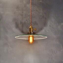 Industrial Lighting - Vintage Pharmacy Light Pendant Lamp With Flat Mirror Reflector Shade Green Steel Antique Apothecary - thumbnail 2
