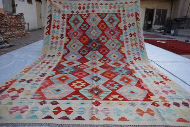 7x10 Ft Afghan Chubi Kilim Rug, New Flatweave Maimana Tribal Turkmen Oriental Rug, Vintage Rug For Bedroom, Livingroom Carpet - image 1