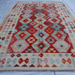 7x10 Ft Afghan Chubi Kilim Rug, New Flatweave Maimana Tribal Turkmen Oriental Rug, Vintage Rug For Bedroom, Livingroom Carpet - thumbnail 2