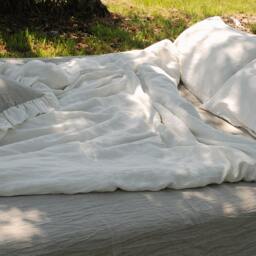 Linen Bedding Set Off-White, Duvet Cover, Pillowcases From Softened Linen - Doona Cover Double Queen King - thumbnail 3
