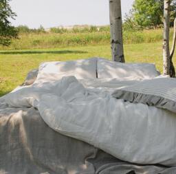Linen Bedding Set Off-White, Duvet Cover, Pillowcases From Softened Linen - Doona Cover Double Queen King