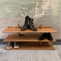 Handmade Oak Shoe Rack Modern Storage Shelf, Up To 4 Levels - thumbnail 2