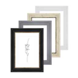 Black Picture Frame With Gold Trim - A5, A4, A3, A2, Square & Popular Sizes 10x8, 12x12 Elegant 14x11 Mount For Photos & Art - thumbnail 3