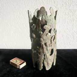 Massif Bronze Big Trunk/ Decorative Plane-Tree Bark Stuck With Wax/ Cast in Bronze/ Hollow Trunk Holes/ Brown Green Patin/ 30-13 cm - thumbnail 4