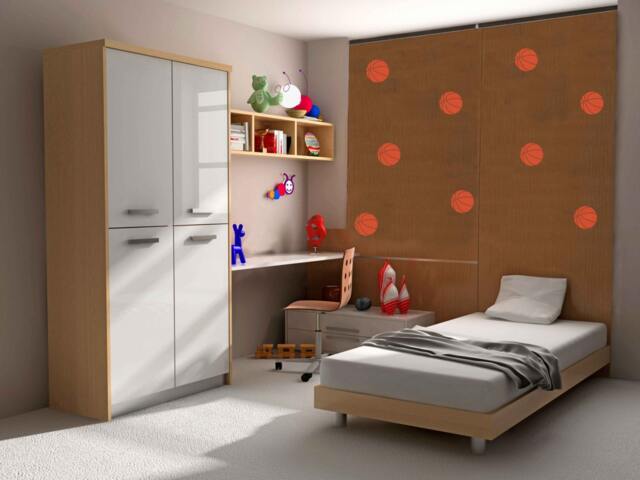 Basketball Pattern Vinyl Wall Decals - Sports Kids Room Decor - image 1